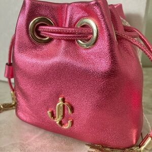 NWT Jimmy Choo Metallic Pink Mini Bag